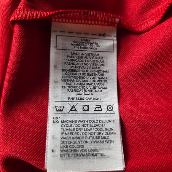 Adidas Original Trefoil Adicolor PolyTee Shirt Men Size L IM9458 Red NWT Scarlet - Picture 5 of 9